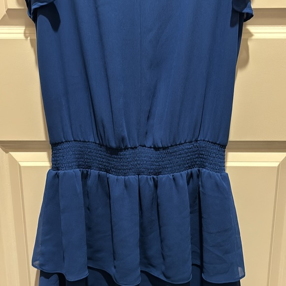1 State Dress XS Blue Ruffle sleeves skirt collar - Picture 13 of 15